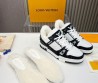 Мужские кожаные кроссовки на меху Louis Vuitton 2023 белые с черным