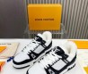Мужские кожаные кроссовки на меху Louis Vuitton 2023 белые с черным