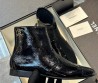 Женские ботинки Chanel 2023 черные лакированные