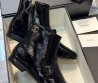 Женские ботинки Chanel 2023 черные лакированные