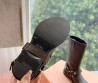 Женские кожаные сапоги Miu Miu 2023 коричневые с ремешками