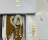 Женские замшевые кеды Christian Dior 2023 коричнево-желтые с мехом