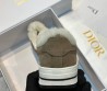 Женские замшевые кеды Christian Dior 2023 коричневые с мехом