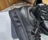 Мужские кожаные кроссовки Valentino 2023 с меховой стелькой черные