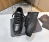 Мужские кожаные кроссовки Valentino 2023 с меховой стелькой черные