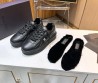 Мужские кожаные кроссовки Valentino 2023 с меховой стелькой черные