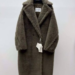 Женская шуба Max Mara 2023 из меха серая