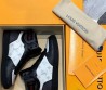 Женские высокие кроссовки Louis Vuitton 2023 черные с серым