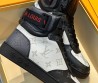 Женские высокие кроссовки Louis Vuitton 2023 черные с серым