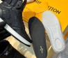 Женские высокие кроссовки Louis Vuitton 2023 черные с матовыми вставками
