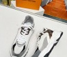 Женские комбинированные кроссовки Louis Vuitton 2023 серые с белым