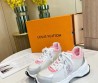 Женские комбинированные кроссовки Louis Vuitton 2023 серые с розовым