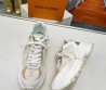 Женские комбинированные кроссовки Louis Vuitton 2023 белые с золотым