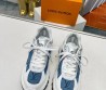 Женские комбинированные кроссовки Louis Vuitton 2023 синие с белым