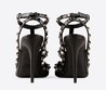 Женские черные кожаные туфли Valentino Garavani Rockstud на высоком каблуке