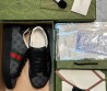 Женские кроссовки Gucci 2023 темно-серые с принтом