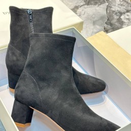 Женские замшевые ботильоны By Far 2023 черные на молнии