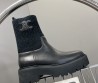 Женские кожаные ботинки Celine 2023 черные с трикотажной частью