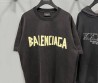 Мужская футболка оверсайз Balenciaga 2023 черная с желтым логотипом