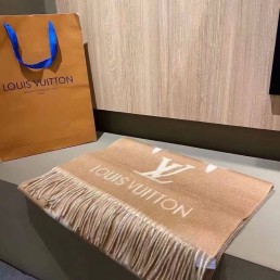 Кашемировый шарф Louis Vuitton 2023 бежевый