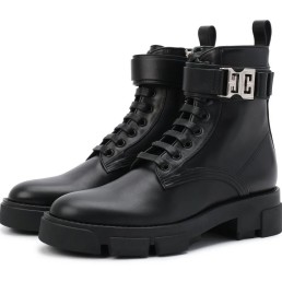 Женские кожаные ботинки Givenchy 2023 черные