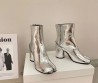 Женские кожаные ботильоны Maison Margiela 2023 серебристые