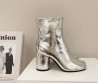 Женские кожаные ботильоны Maison Margiela 2023 серебристые