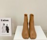 Женские кожаные ботильоны Maison Margiela 2023 коричневые каблук 8 см