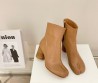 Женские кожаные ботильоны Maison Margiela 2023 коричневые каблук 8 см