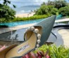 Женские лакированные туфли Jimmy Choo 2023 голубые с бусинами