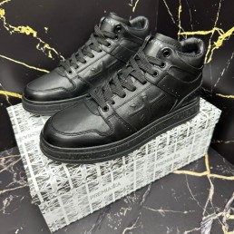 Мужские высокие кожаные кроссовки Premiata 2023 черные