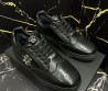 Мужские кожаные кроссовки Philipp Plein 2023 черные с перфорацией