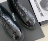 Женские кожаные ботинки Chanel 2023 черные с лакированным носом