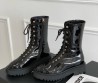 Женские кожаные ботинки Chanel 2023 лакированные черные
