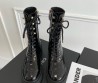 Женские кожаные ботинки Chanel 2023 лакированные черные