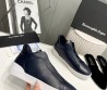 Мужские кожаные кроссовки на меху Ermenegildo Zegna 2023 синие