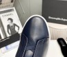 Мужские кожаные кроссовки на меху Ermenegildo Zegna 2023 синие