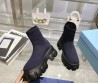 Женские текстильные ботинки Prada 2023 фиолетовые