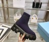 Женские текстильные ботинки Prada 2023 фиолетовые