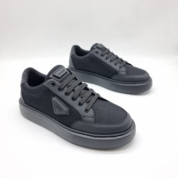 Мужские текстильные кеды Prada 2023 черные