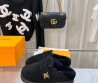 Женские замшевые мюли Louis Vuitton 2023 черные на меху
