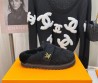Женские замшевые мюли Louis Vuitton 2023 черные на меху