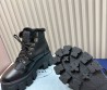 Женские кожаные ботинки на меху Prada 2023 черные