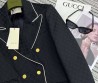 Женский костюм Gucci 2023 черный с золотыми пуговицами