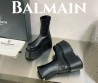 Женские кожаные сапоги на платформе Balmain 2023 черные