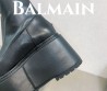 Женские кожаные сапоги на платформе Balmain 2023 черные