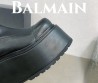 Женские кожаные сапоги на платформе Balmain 2023 черные