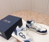 Мужские кожаные кроссовки Christian Dior 2023 белые с голубым