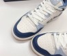 Мужские кожаные кроссовки Christian Dior 2023 белые с голубым
