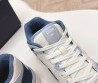 Мужские кожаные кроссовки Christian Dior 2023 белые с голубым